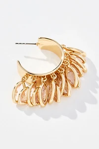 Layered Drop Hoop Earrings