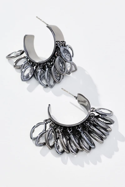 Layered Drop Hoop Earrings