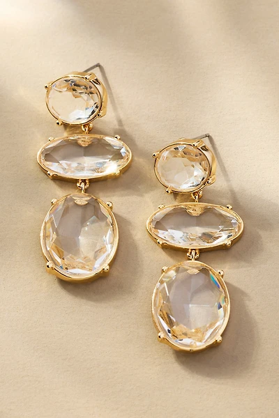 Shaped Crystal Drop Earrings
