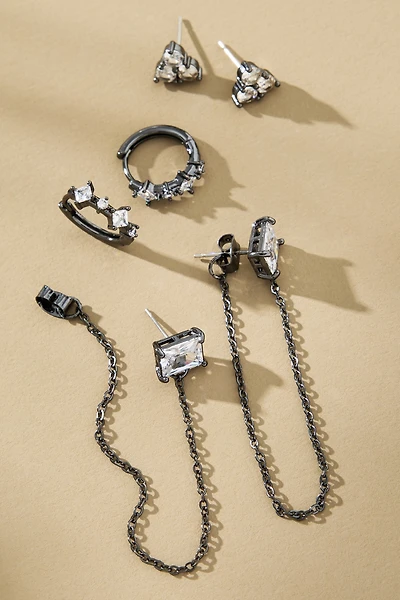 Drippy Crystal Earrings, Set of 3