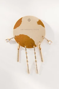 Slim Crystal Drop Earrings, Set of 3