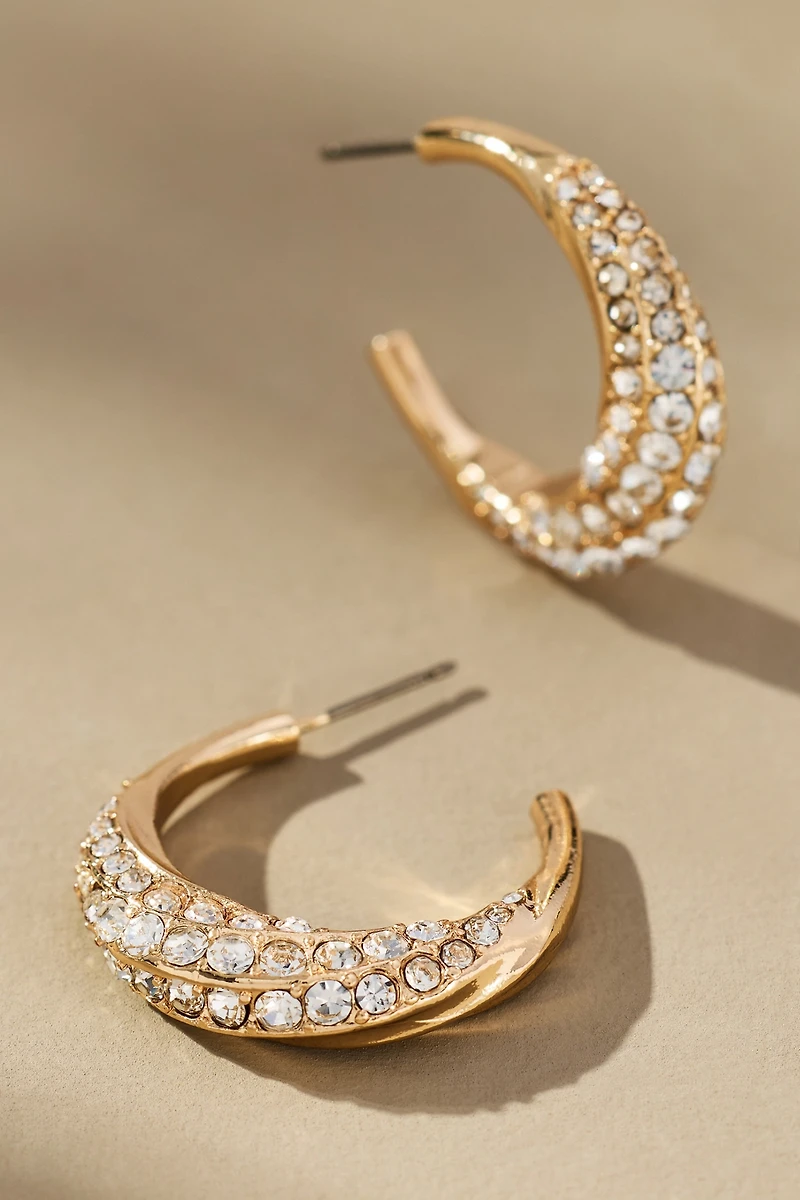 Crystal Column Hoop Earrings