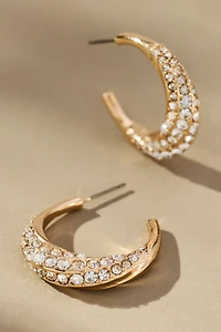 Crystal Column Hoop Earrings