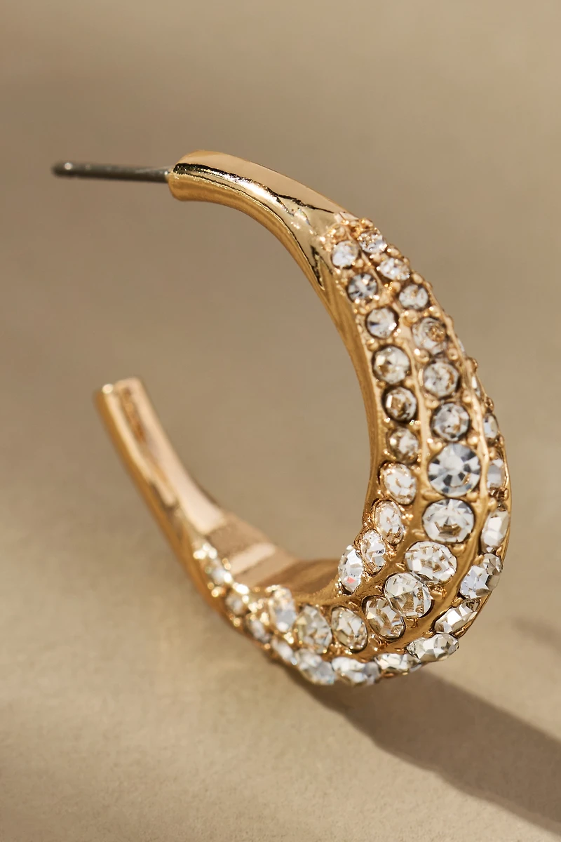 Crystal Column Hoop Earrings