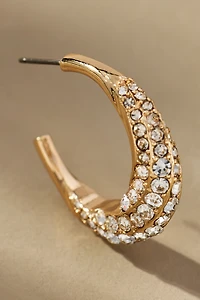 Crystal Column Hoop Earrings