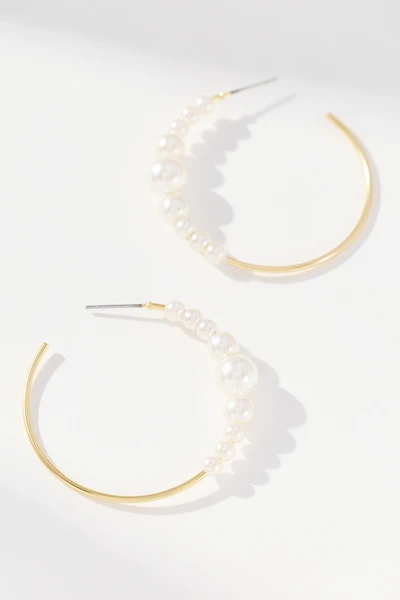 Large Pearl Hoop Earrings