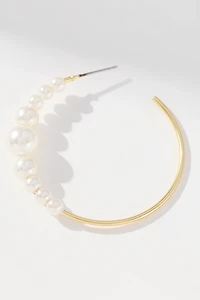 Large Pearl Hoop Earrings