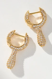 By Anthropologie Drippy Crystal Huggie Hoop Earrings