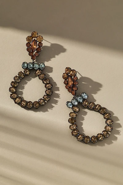 Circular Crystal Drop Earrings
