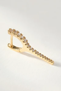 Elongated Crystal Huggie Earrings