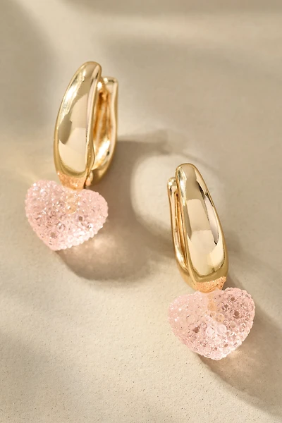By Anthropologie Heart Hoop Earrings