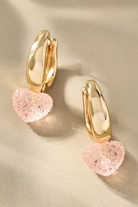 By Anthropologie Heart Hoop Earrings
