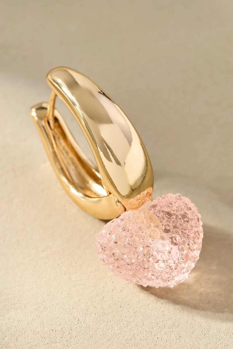 By Anthropologie Heart Hoop Earrings