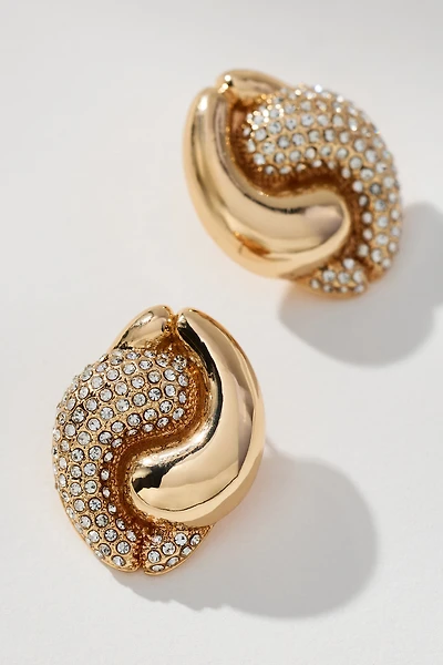 Contrast Curved Teardrop Post Earrings