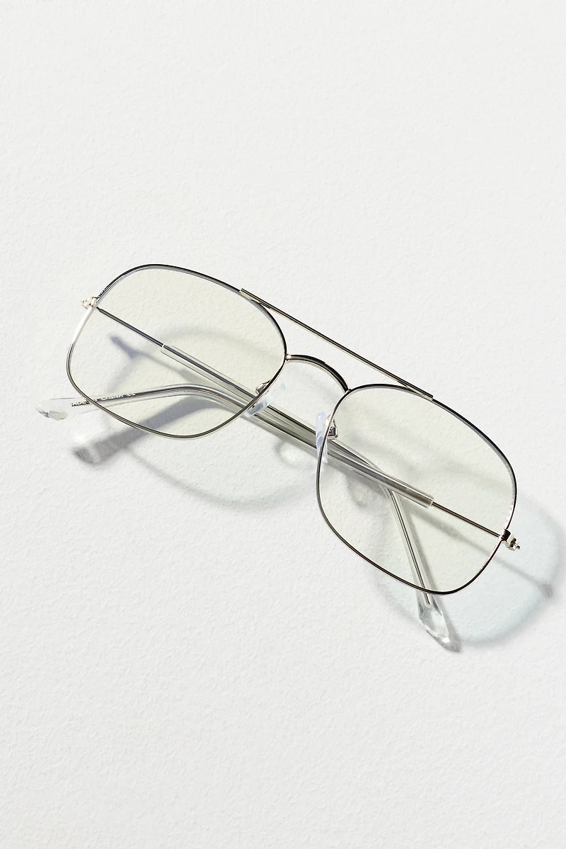 I-SEA Oversized Metal Aviator Bluelight Readers