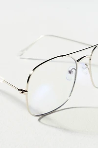 I-SEA Oversized Metal Aviator Bluelight Readers