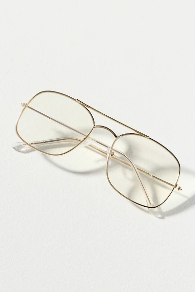 I-SEA Oversized Metal Aviator Bluelight Readers