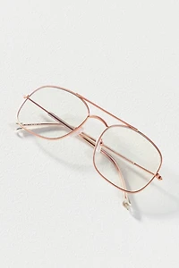 I-SEA Oversized Metal Aviator Bluelight Readers