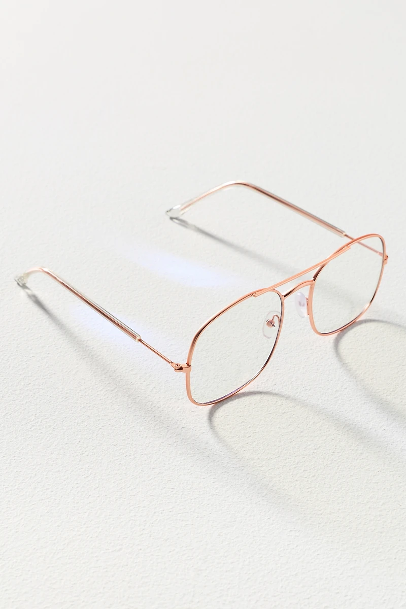 I-SEA Oversized Metal Aviator Bluelight Readers