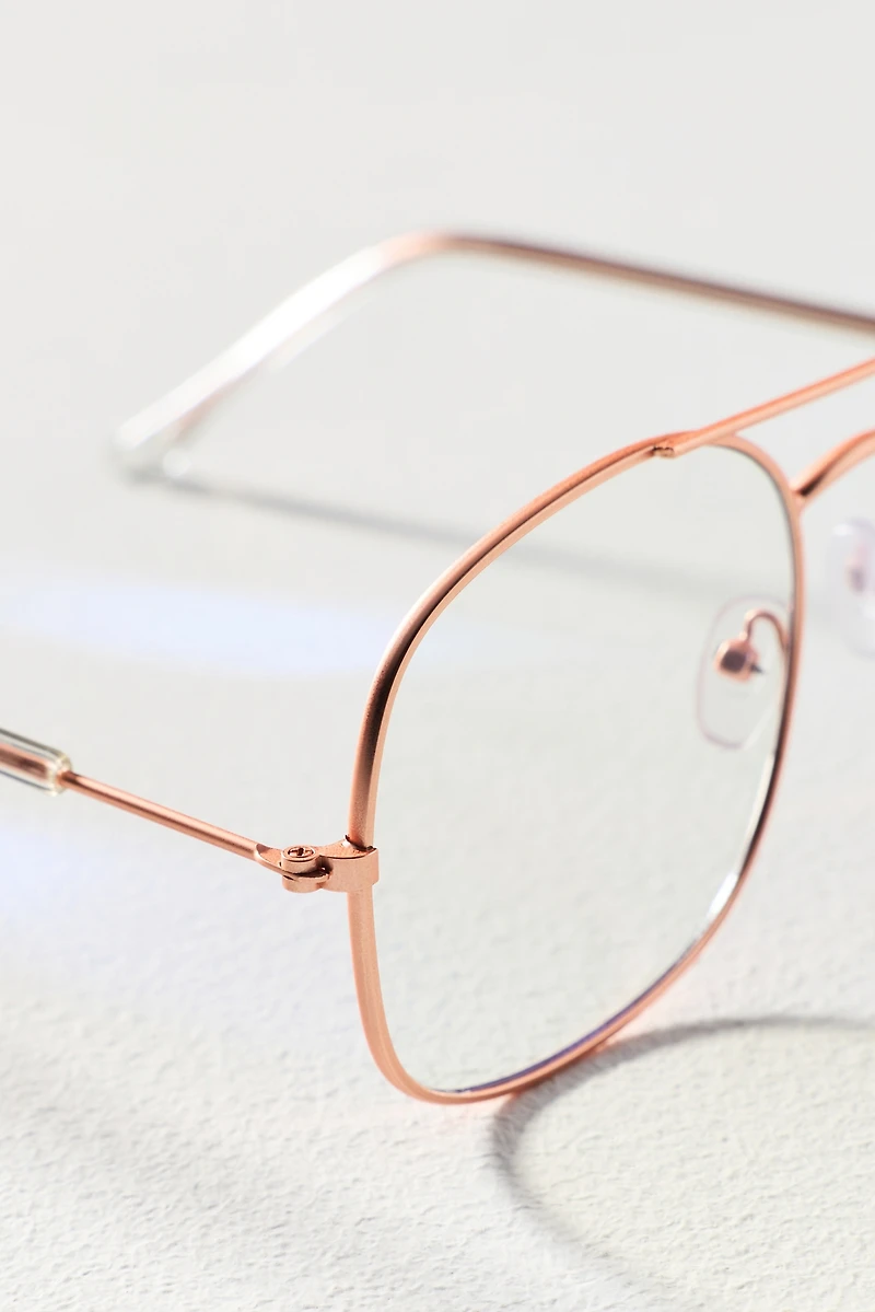 I-SEA Oversized Metal Aviator Bluelight Readers
