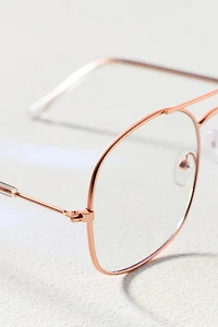I-SEA Oversized Metal Aviator Bluelight Readers