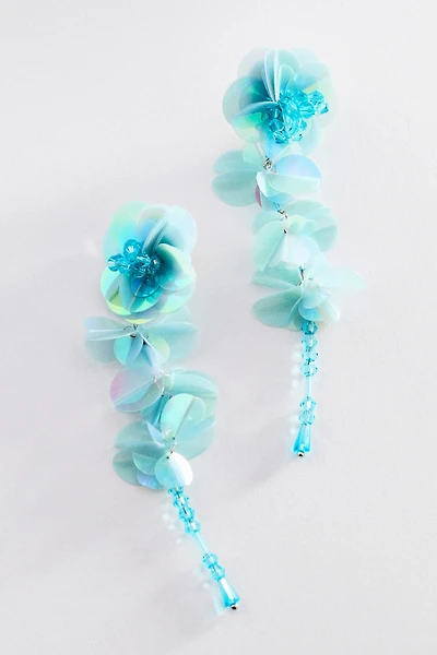 Paillette Floral Drop Earrings