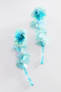 Paillette Floral Drop Earrings