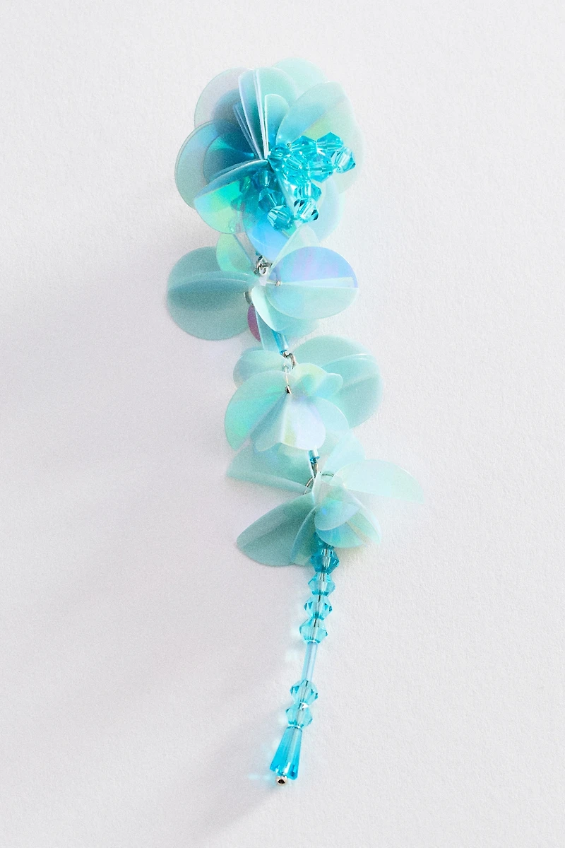 Paillette Floral Drop Earrings