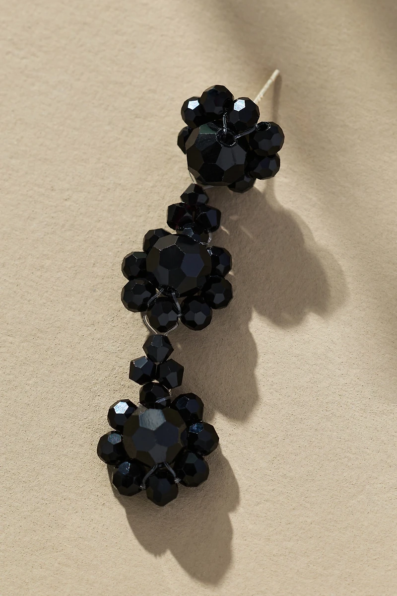 Beaded Floral Drop Earrings