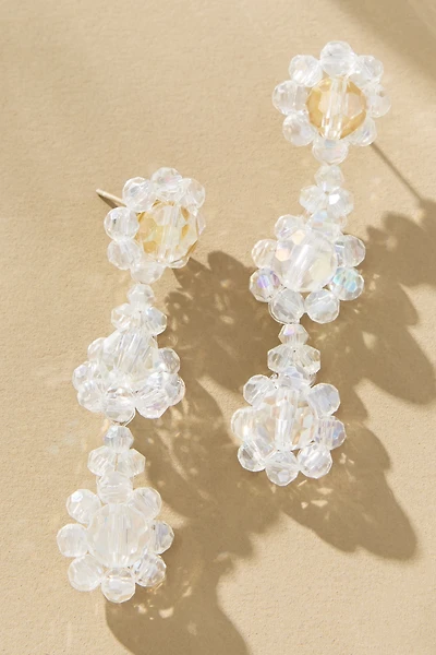 Beaded Floral Drop Earrings