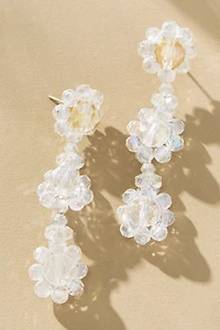 Beaded Floral Drop Earrings