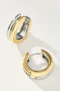 Two-Tone Huggie Earrings