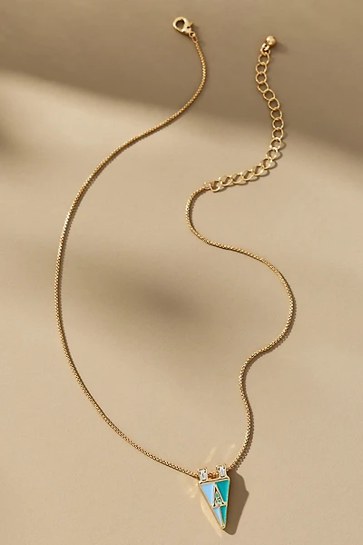 Collegiate Flag Monogram Charm Necklace