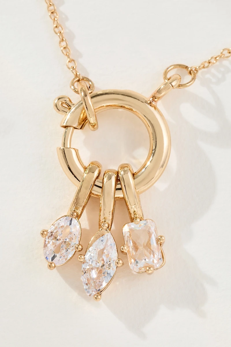 Crystal Cluster Charm Necklace