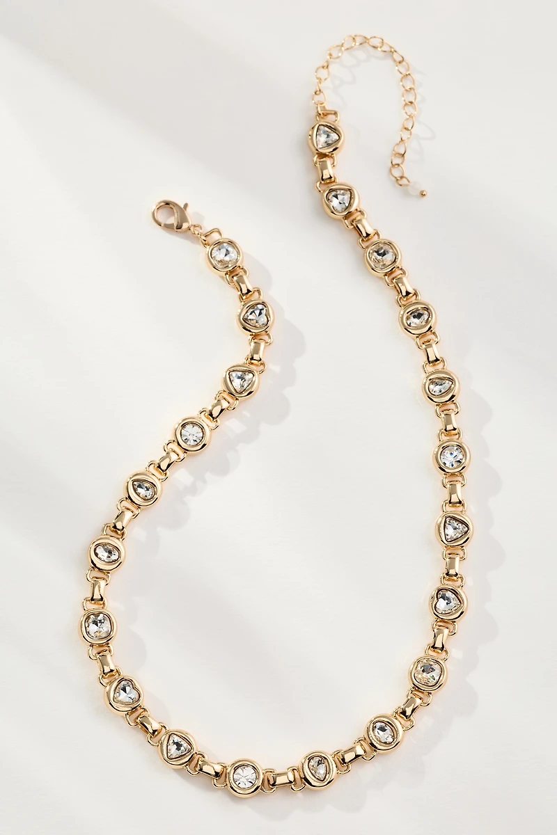 Round Bezel Crystal Necklace