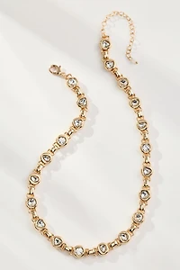 Round Bezel Crystal Necklace
