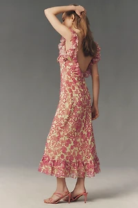 BHLDN Lottie Ruffled Low-Back Maxi Gown