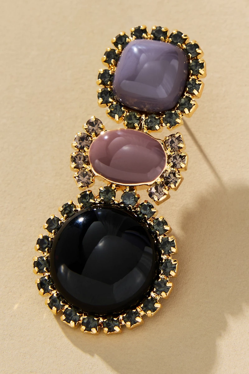 Mixed Shape Crystal Drop Earrings