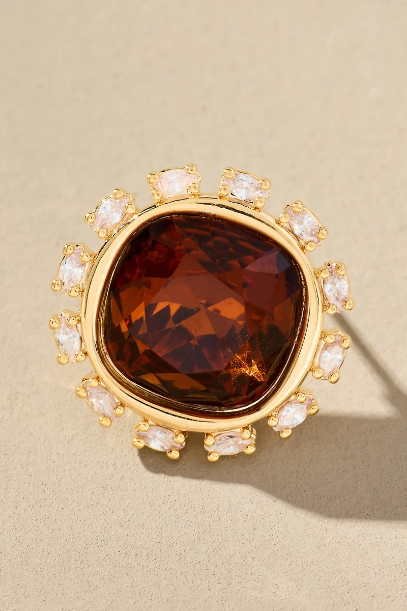 Round Crystal Stud Earrings