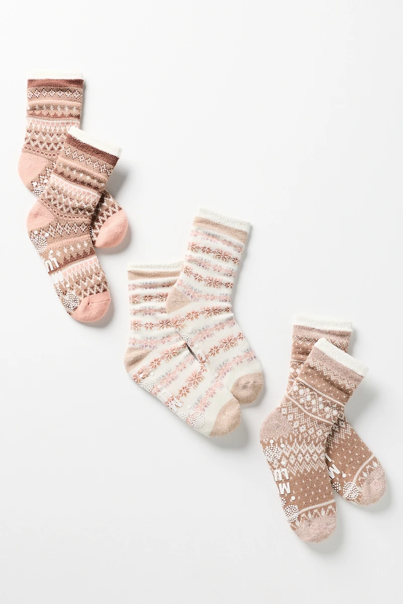 MUK LUKS Tall Cozy Lounge Socks, Set of 3