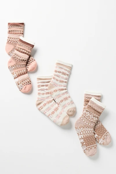 MUK LUKS Tall Cozy Lounge Socks, Set of 3