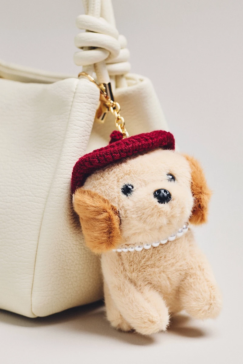 Fluffy Dog Plush Bag Charm