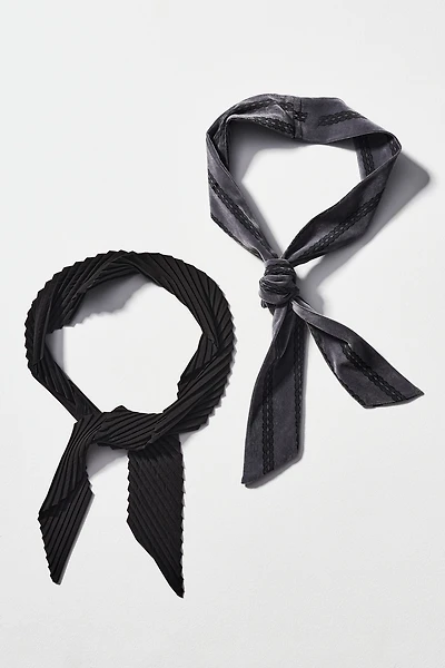 Pleated Velvet Hair Scarves, Set of 2