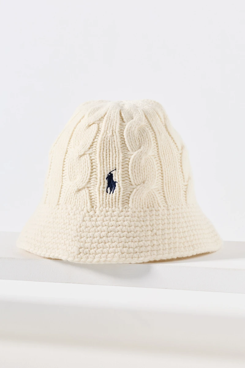 Ralph Lauren Cable Knit Wool Blend Bucket Hat