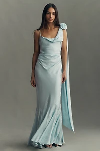 BHLDN Isla Rose Scarf Maxi Slip Dress
