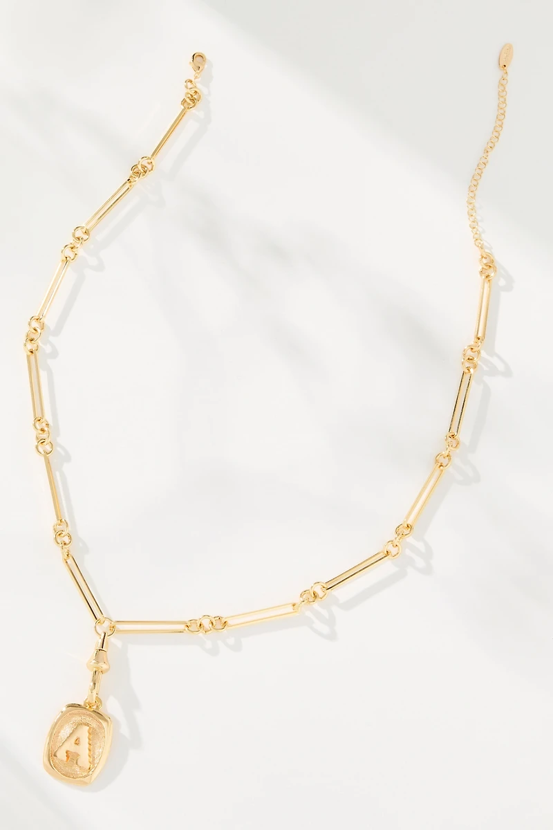 Linked Chain Monogram Pendant Necklace