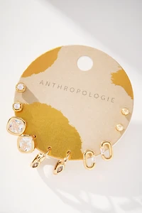 Delicate Crystal Earrings, Set of 5