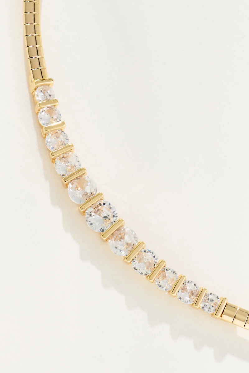 Crystal Bar Collar Necklace