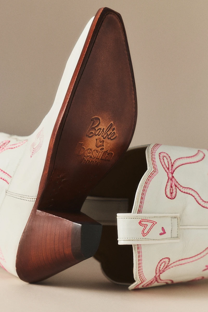 Besita Barbie™ Chic Bow Leather Tall Western Boots