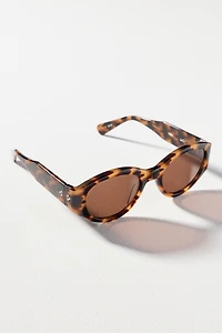 Krewe Lucy Oval Tortoiseshell Acetate Sunglasses